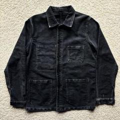 30s フレンチワーク ブラック モールスキン 0~1WASH 30s 40s French Work Black Moleskin Jacket 30年代 40年代