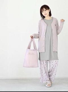 しまむら　MUMU ルームウェアセット グレー ピンク テレビで話題】 しまむらMUMU ルームウェアセット ピンク グレー