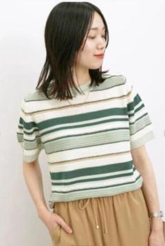美品　サマンサモスモスブルー　半袖　ニット