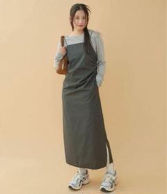 GIUNON stripe shirring dress