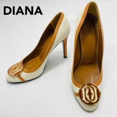 DIANA パンプス バイカラー エンブレム 23cm ホワイト ブラウン