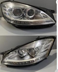 w221後期ヘッドライト左右セットモジュール、バルブ付き