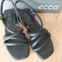【中古/美品】ecco レザー　トングサンダル　35 ECCO Sculpted LX 35 ウィメンズ レザーヒールサンダル | レッド