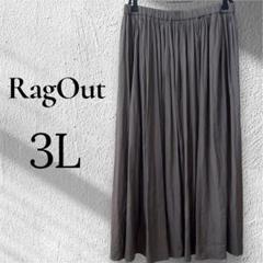 A40 RagOut 3L ダークグレー プリーツスカート シャイニー　カーキ
