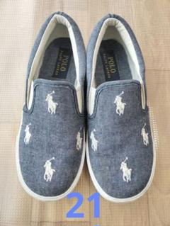 POLO　ラルフローレン　 ダークグレー スリッポン　21cm　（21.1cm）
