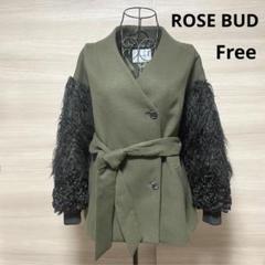 ROSE BUD ローズ バッド フェイクファーコート レオパード柄 コート 美品 ローズバット 豹柄ファーコート デート 女子会 古着 1