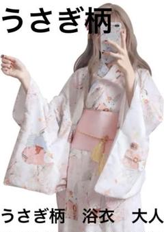 ブランド浴衣　反物　うさぎ UNIQLO黒うさぎ柄浴衣 兎 ウサギ 水玉 - メルカリ