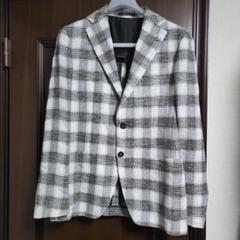 BEAMS イタリア製 テーラードジャケット 白/グレー/モスグリーンチェック BEAMS イタリア製 テーラードジャケット 白/グレー/モスグリーン