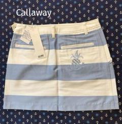 未使用品【Callaway 】パイナップル刺繍　ボーダースカート　春夏　M