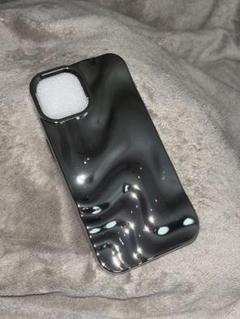iPhoneケース 3Dウェーブ シルバー