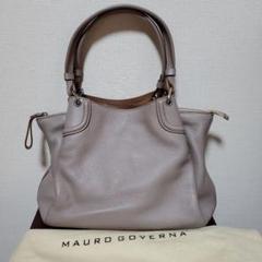 MAURO GOVERNA BORSA5385 バッグ　グレージュ MAURO GOVERNA×WAKO グレージュ レザーハンドバッグ定価15万円