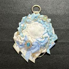 ❕SALE❕痛ロゼット　白×水色　硬質ケース