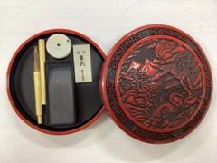 茶道具　南忠作　仙台堆朱　香合　共箱　V　8333 茶道具 南忠作 仙台堆朱 香合 共箱 V 8333