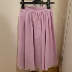 フレアスカート プリーツスカート 膝丈スカート パープル ロペピクニック