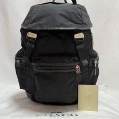 【美品】コーチ トレックパック イン リュックサック レザー 肩掛け 黒A4可