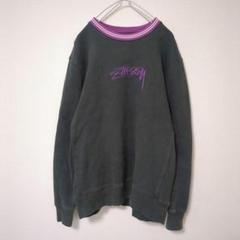 レア STUSSY ステューシー スウェット トレーナー 刺繍ロゴ リンガー