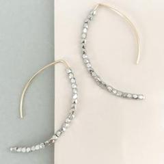 【 MIZUKI 】★ 希少 ★14KYG & silver ビーズフープピアス MIZUKI 】☆ 希少 ☆14KYG & silver ビーズフープピアス レディース