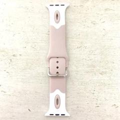 Apple watch バンド スポーツバンド ピンク×ホワイト 全サイズ