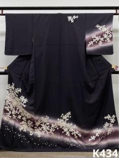 手刺繍 訪問着 暈し染 桜尽くし 金糸 正絹 躾糸付き