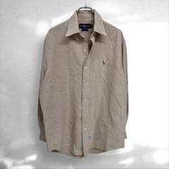 B2》Ralph Lauren ラルフローレン　ベージュ 長袖カジュアルシャツM