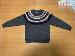 BACK NUMBERウール ノルディック柄セーター グレー