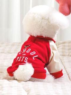 【KOR170690L】ペット用 犬用 野球 ジャンパー Lサイズ レッドのサムネイル