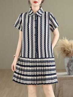 超人気商品 きれいめコーデ デートワンピース レトロ 脚長効果 プリーツ