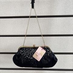 【新品】パーティーバッグ　クラッチバッグ　シンプルフォーマルバック黒パール刺繍