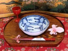 送料込】 古伊万里 染付 生活 - 六寸皿 輪花型 太明成化年製文