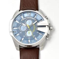 DIESEL ディーゼル 腕時計 メンズ メガチーフ ライトブルー 革 新品