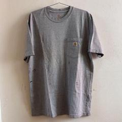 Carhartt グレー Tシャツ ポケット付き 古着 ペイント