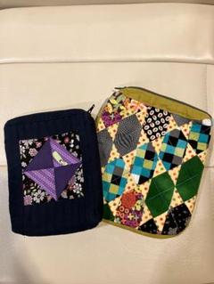 パッチワークポーチ２個セット　ハンドメイド