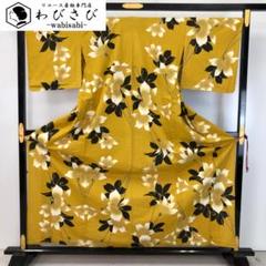 夏着物 浴衣 山本寛斎 美しい花模様 黄櫨色 K-4994 - メルカリ