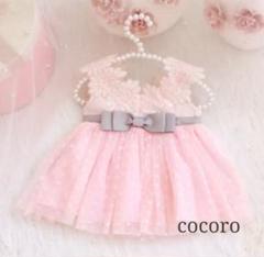70☆新品☆可愛いレースリボンドレス☆ピンク