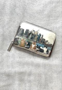 【美品】マンハッタナーズ　都市風景デザイン コインケースのサムネイル