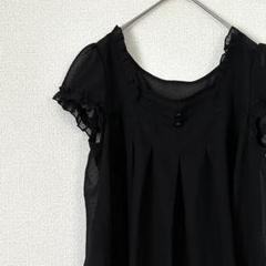 POLLY KAM ブラウス 半袖 ドット柄 フリル シースルー シンプル 薄手
