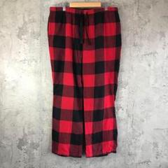 Z3659古着　チェックパンツ　パジャマパンツ　赤　黒　90s Y2K