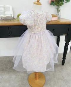 花柄パフスリーブワンピース