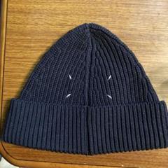 新品 S マルジェラ 21aw ニット キャップ ビーニー 紺 5978 新品 S マルジェラ 21aw ニット キャップ ビーニー 紺 5978