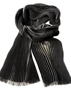 ISSEY MIYAKE MEN ストール シワ加工 シルク混 グレー 黒