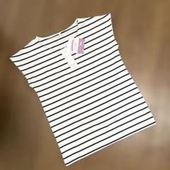新品❤︎光沢　キレイめ　ボーダー　カットソー　M