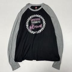 00s y2k メッセージ 箔押し 月桂樹 ラグラン ロンT フェアリーグランジ