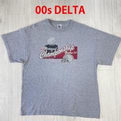 00s　DELTA　オハイオ　プリント　Tシャツ　フットボール　グレー　L