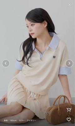 Chico【WEB限定】刺繍入り襟付きポロニット ニット - メルカリ