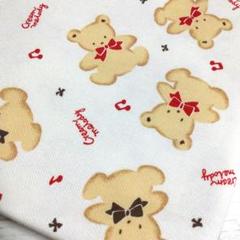 ミニ裏毛ニット（クッキーくま＊レッド＆ブラウンリボン）