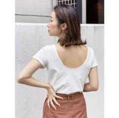 Ungrid バックオープン 半袖Tシャツ