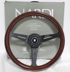 ウッドステアリング3本スポーク新古品です。 ウッド スポーク ステアリング 本体14インチ350mm 金属3スポーク