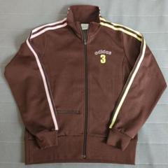 古着 adidas トラックジャケット ジャージ ブラウン ピンク 黄色