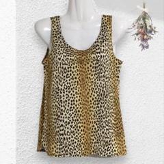 伊太利屋　イタリヤ　ヒョウ柄タンクトップ　レオパード【S】イエロー系