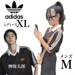新品男M/女XL】アディダス　フットボールジャージ Tシャツ 半袖　ブラウン